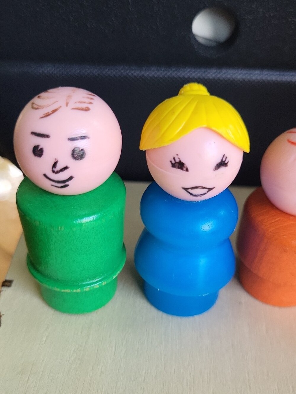Fisher-Price Wooden Peg People Set - Green, Blue, Orange, Red, Black, Yellow - Picture 3 of 4